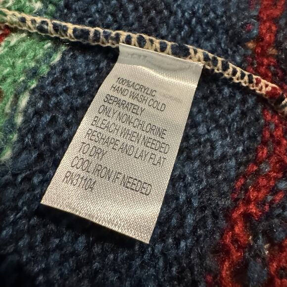 New Directions XL Petite Colorful Open Front Crochet Long Cardigan Beach Coastal - Picture 4 of 7